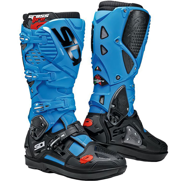 Sidi Crossfire 3 SRS Boots - Light Blue / Black - FREE UK DELIVERY