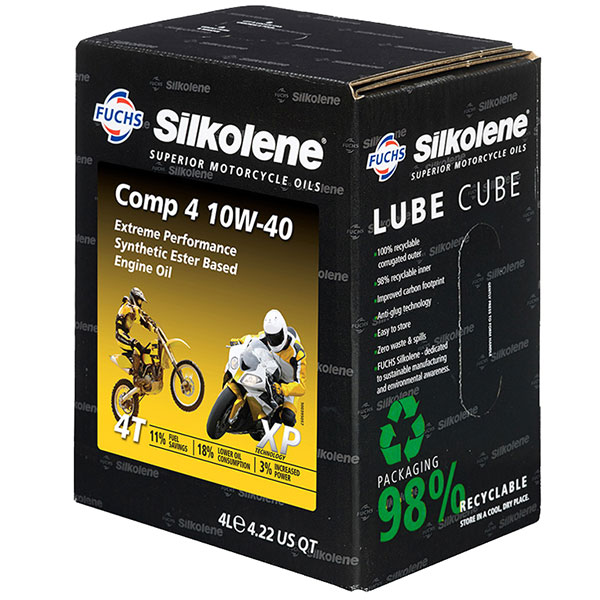Silkolene Comp 4 10W40 Lube Cube 4 Litre FREE UK DELIVERY