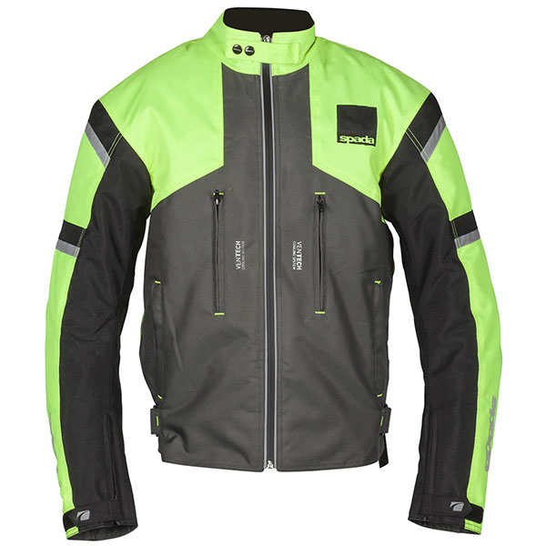Image of Spada Latour Waterproof Textile Jacket - Grey / Fluo