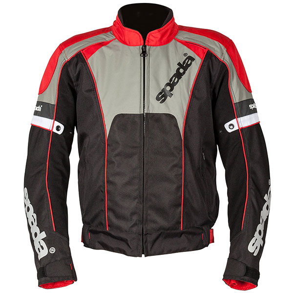 Image of Spada Burnout 2 Textile Jacket - Black / Red / Grey