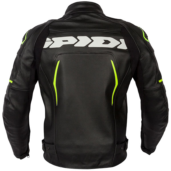 Spidi Evorider 2 Leather Jacket Black Fluo Yellow
