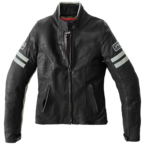 Image of Spidi Ladies Vintage CE Leather Jacket - Black / White