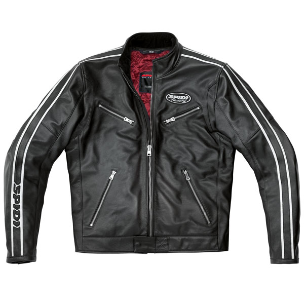 Image of Spidi Heritage Leather Jacket - Black / Ice