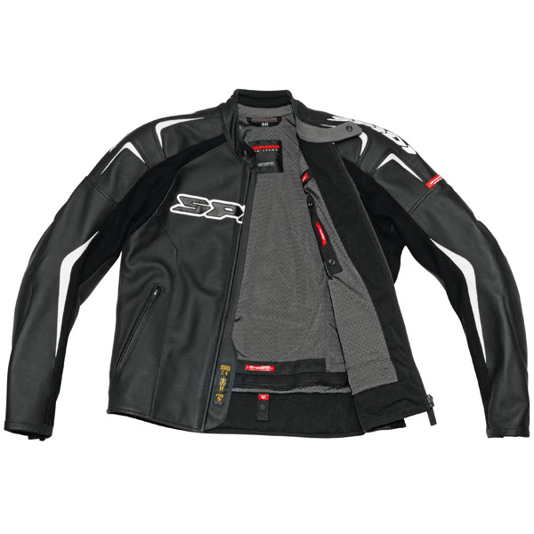 Spidi Track Wind Leather Jacket Black White