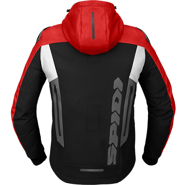 Spidi Hoodie Warrior Textile Jacket Black White Red FREE UK DELIVERY