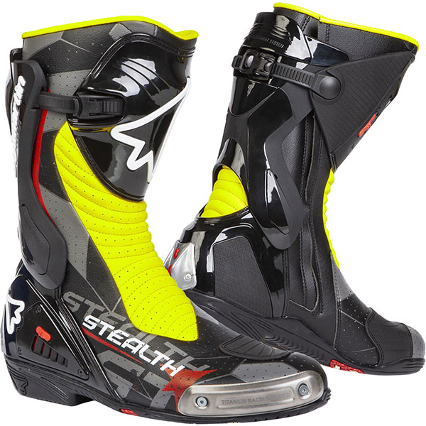 Image of Stylmartin Stealth Evo Air Boots - Black / Fluo Yellow