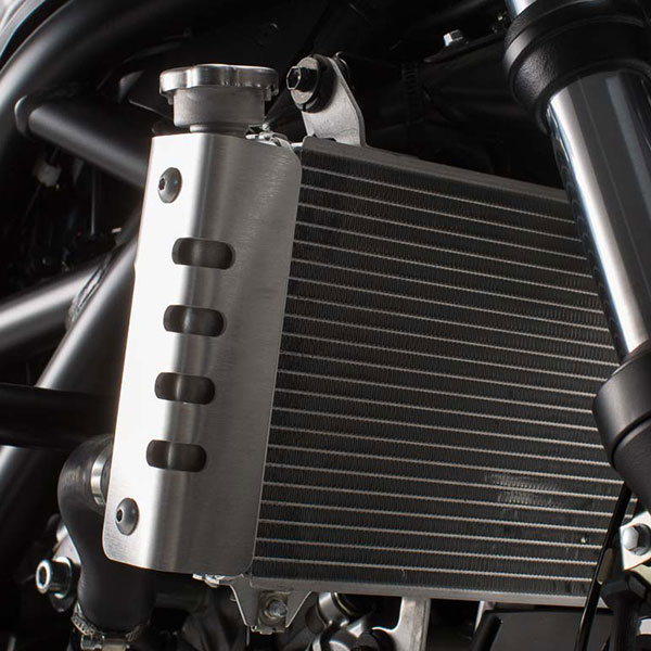 Image of SW Motech Silver Radiator Side Guard - Suzuki SV650 ABS (15-)
