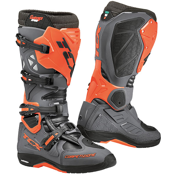 Image of TCX Comp Evo 2 Michelin Boots - Dark Grey / Orange Fluo