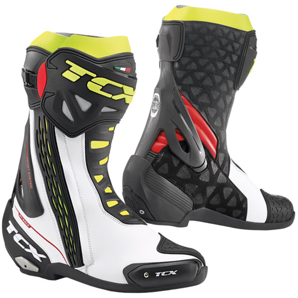 Image of TCX RT-Race Boots - White / Red / Fluo Yellow