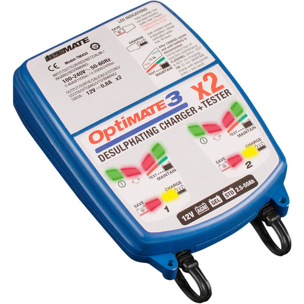 Image of TecMate OptiMate 3 x2 Twin Battery Optimiser (SAE)