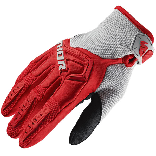 Image of Thor Spectrum Textile Gloves - Red / Grey