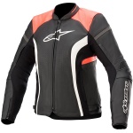 Alpinestars Stella Kira V2 Leather Jacket - Black / Coral Thumb 0