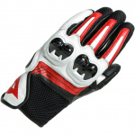 Dainese Mig 3 Leather Gloves - Black / White / Lava Red