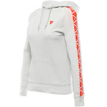 Dainese Ladies Hoodie Stripes - Light Grey / Fluo Red Thumb 0