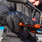 DXR Winter Carbon CE Leather Gloves - Black Thumb 6