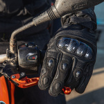 DXR Winter Carbon CE Leather Gloves - Black Thumb 7