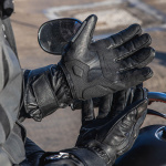 DXR Winter Carbon CE Leather Gloves - Black Thumb 9