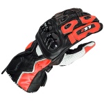 LS2 Swift Leather Gloves - Black / White / Red