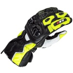 LS2 Swift Leather Gloves - Black / Neon Yellow