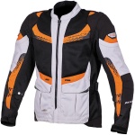 Macna Furio Textile Jacket - Light Grey / Orange Thumb 0