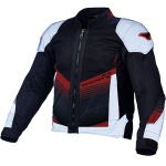 Macna Rewind Textile Jacket - Black NE / Dark Grey / Red Thumb 3
