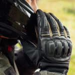 Merlin Jura Hydro D3O Leather Gloves - Black / Earth Thumb 2