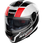 Nolan N80-8 N-Com - Mandrake Metal White / Black / Red