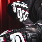 Rev'it Ladies Xena 3 Leather Gloves - Black / White Thumb 2