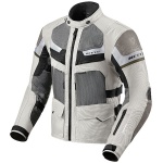 Rev'it Cayenne Pro Textile Jacket - Light Grey / Green Thumb 0