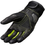 Rev'it Metric Leather Gloves - Black / Neon Yellow Thumb 1