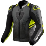 Rev'it Quantum 2 Leather Jacket - Anthracite / Neon Yellow