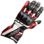 RST Axis CE Leather Gloves - Black / Red / White Thumb 0