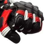 RST Axis CE Leather Gloves - Black / Red / White Thumb 6