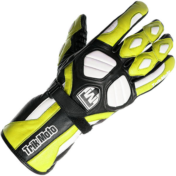 Trik Moto Sport Leather Gloves Flo Yellow Reviews at ReviewBikeKit