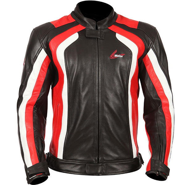 Image of Weise Corsa RS Leather Jacket - Black / Red