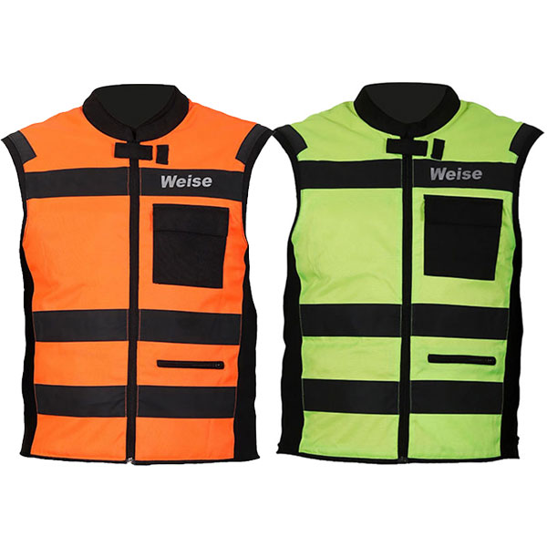 Orange hi top vis motorcycle vest