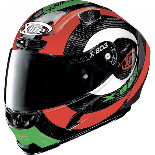 XLite X803 Ultra Carbon RS Hattrick White / Red / Green FREE UK