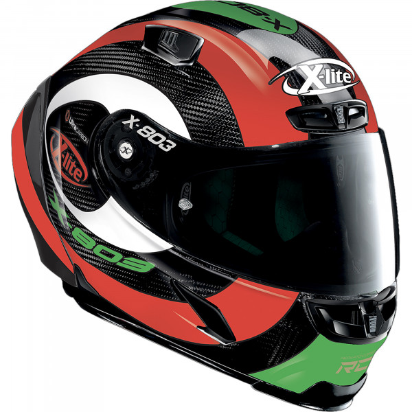 XLite X803 Ultra Carbon RS Hattrick White / Red / Green FREE UK