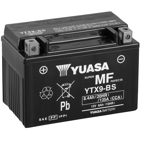 Image of Yuasa Motorcycle Battery - YTX9-BS