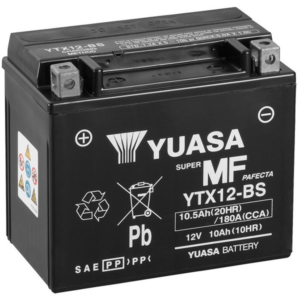 Image of Yuasa Motorcycle Battery - YTX12-BS